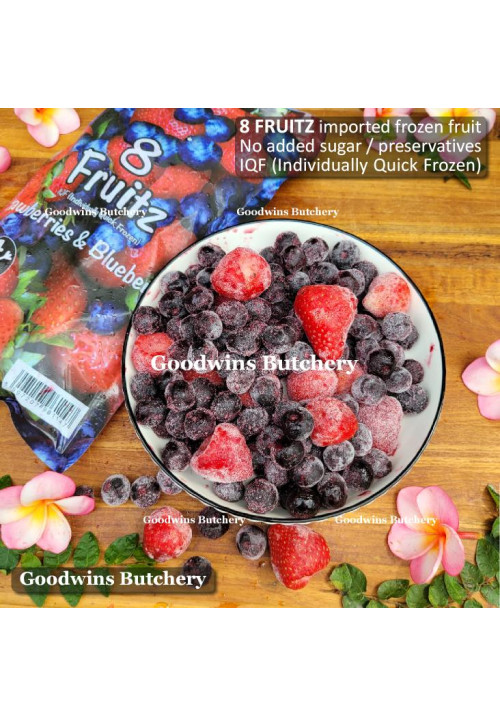 8Fruitz IQF frozen fruit MIXED 2 BERRIES Strawberry & Blueberry 8 Fruitz 500g